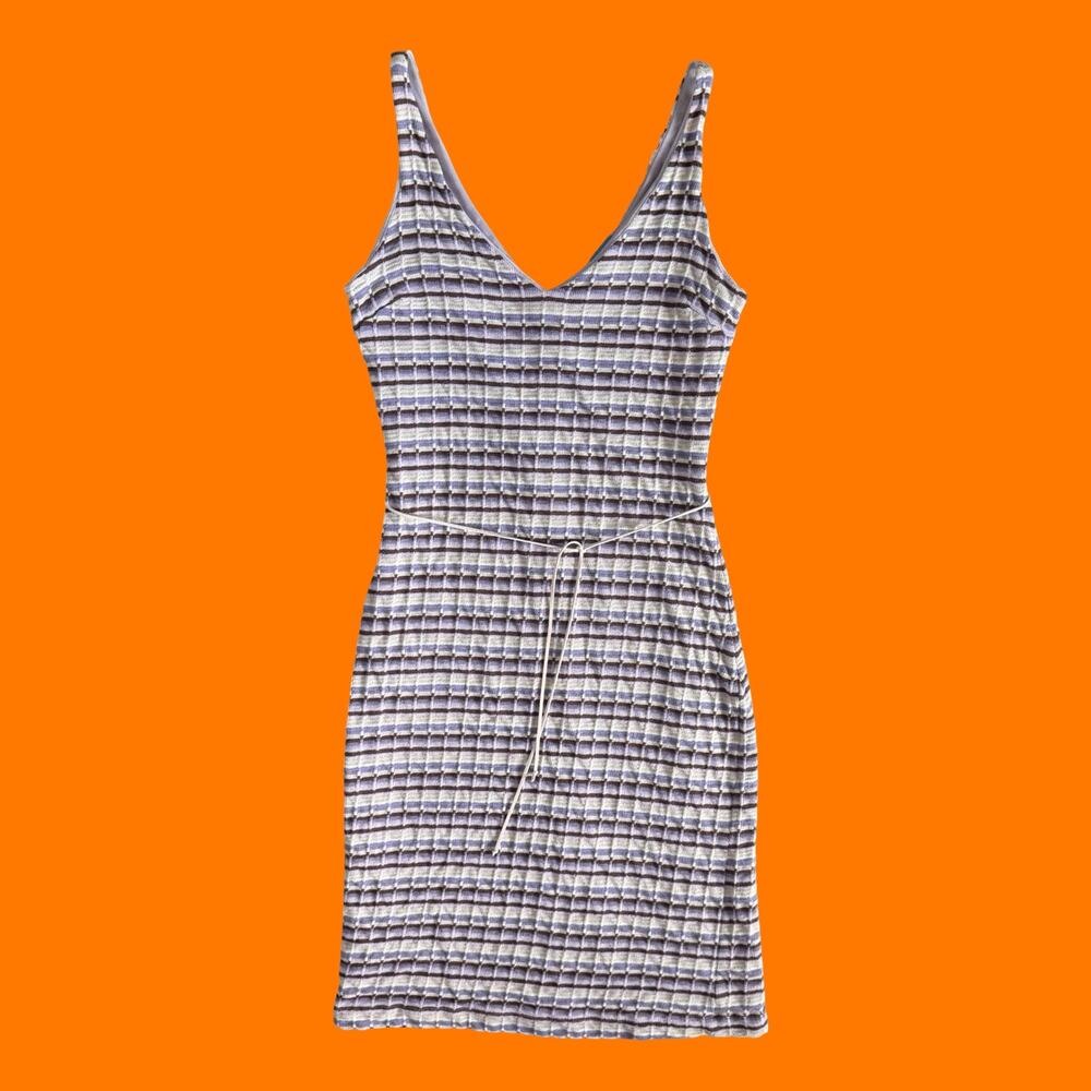 00's vintage lavender knit coquette fairy bodycon y2k dress M to the max! - Picture 2 of 8